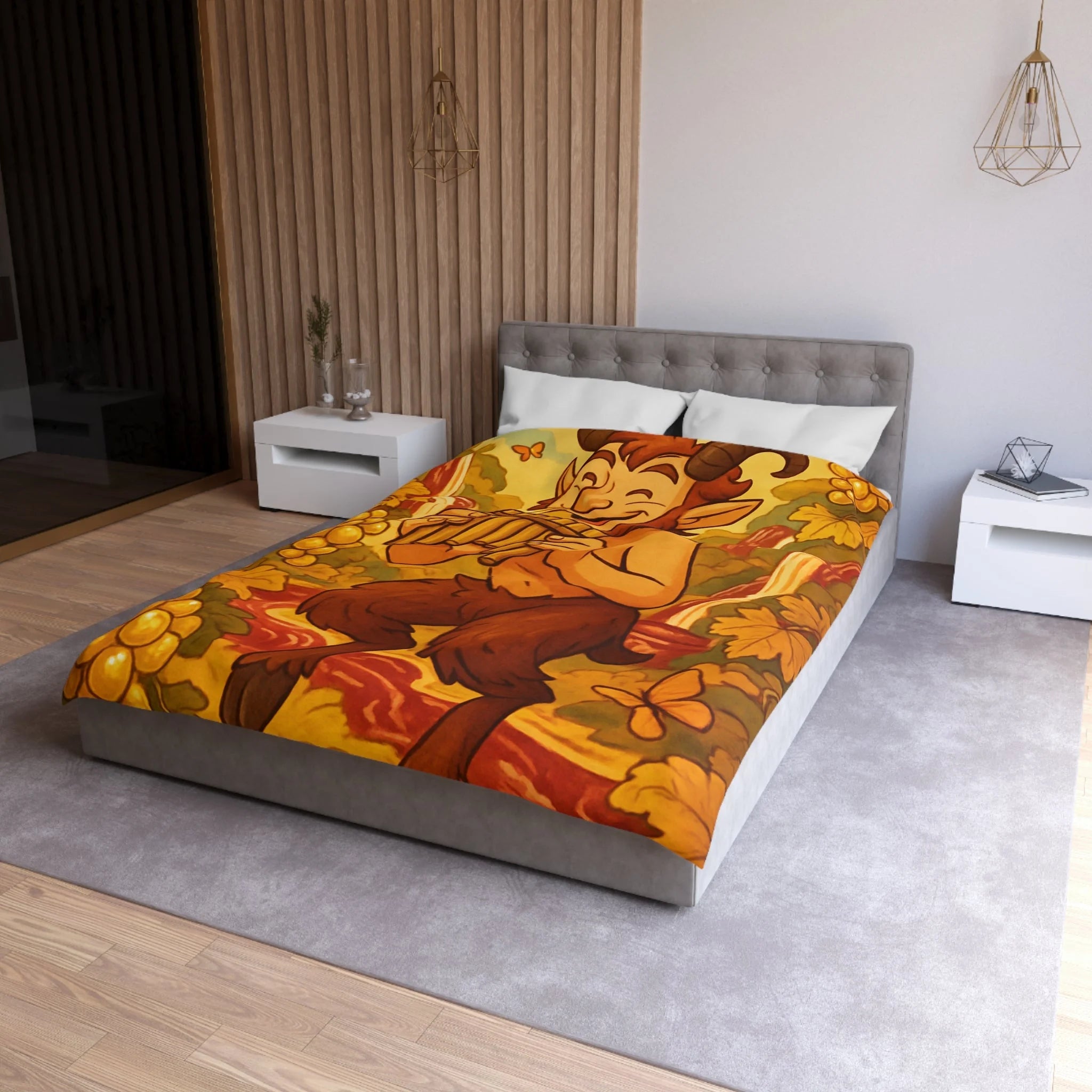 Housse de Couette Microfibre Illustration Unique Design Moderne Décoration Intérieure Raffinée