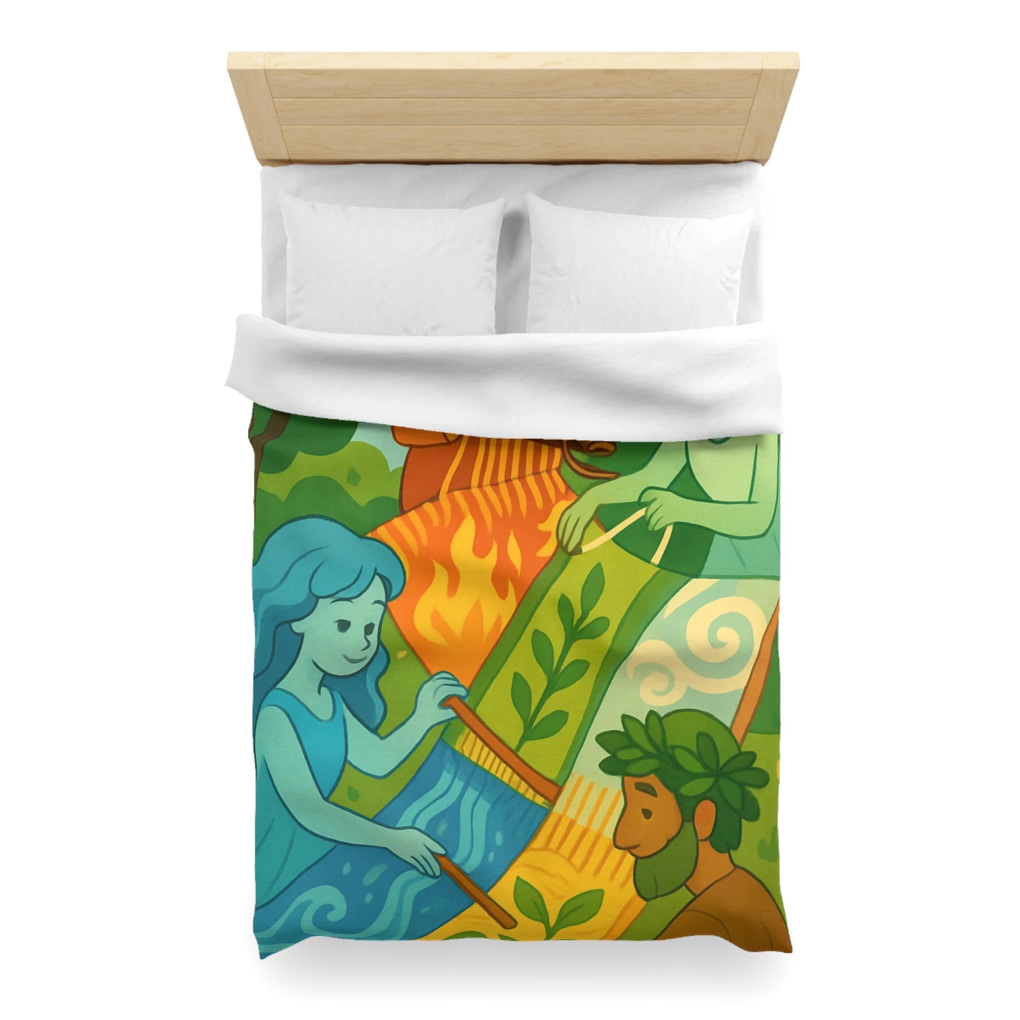 Housse de Couette Microfibre Design Artistique Moderne Décoration Chambre Confort Premium