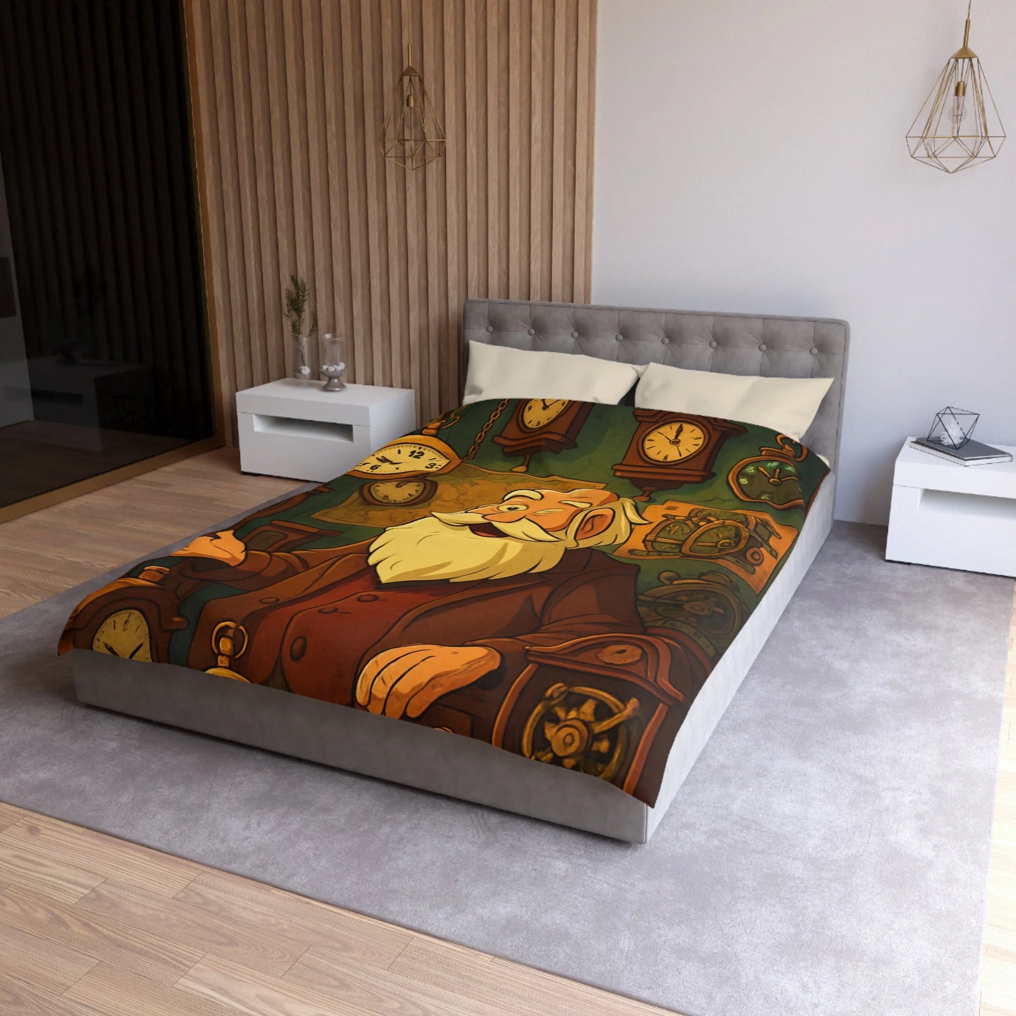 Housse de Couette Microfibre Illustration Unique Design Moderne Décoration Intérieure Raffinée