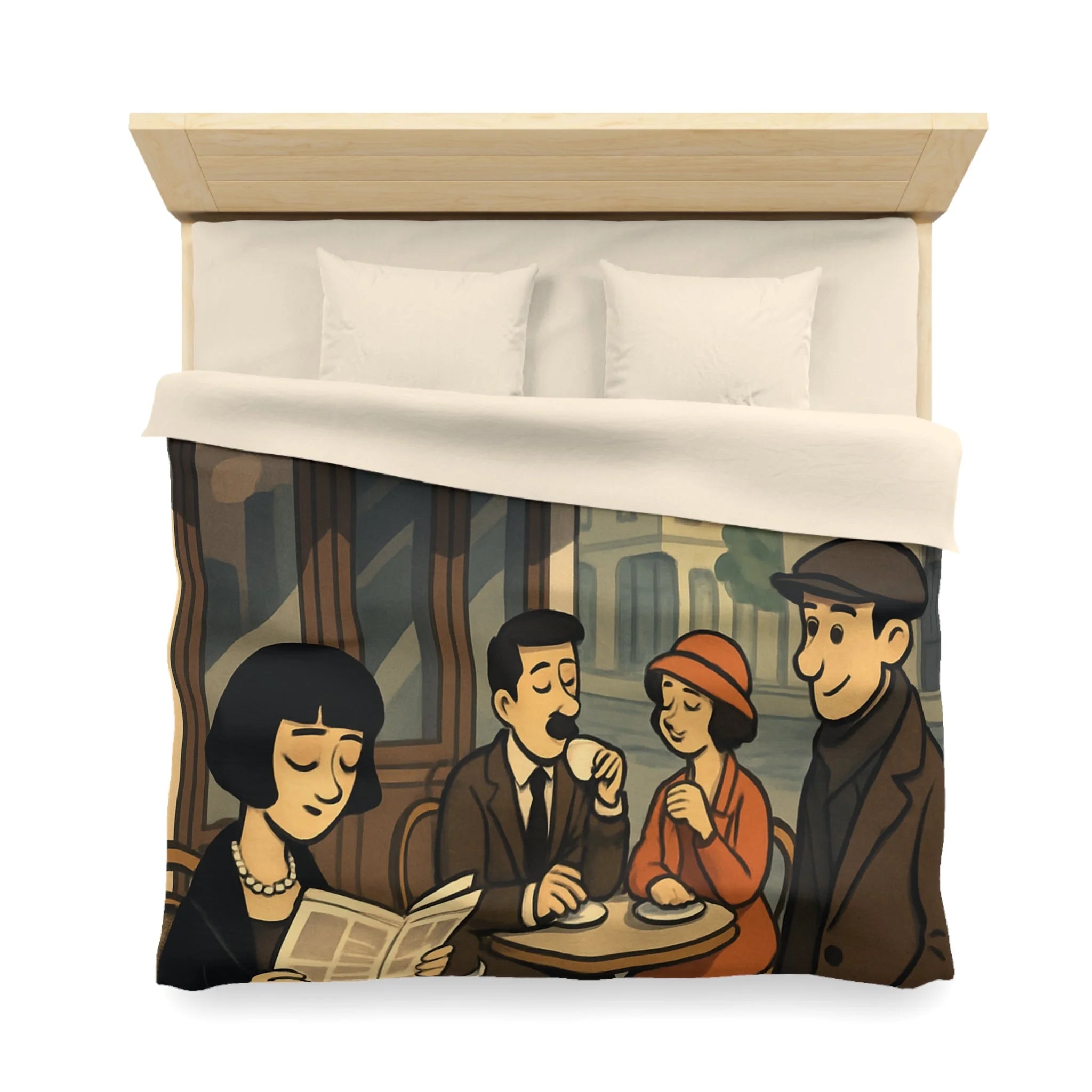 Housse de Couette Microfibre Design Artistique Moderne Décoration Chambre Confort Premium