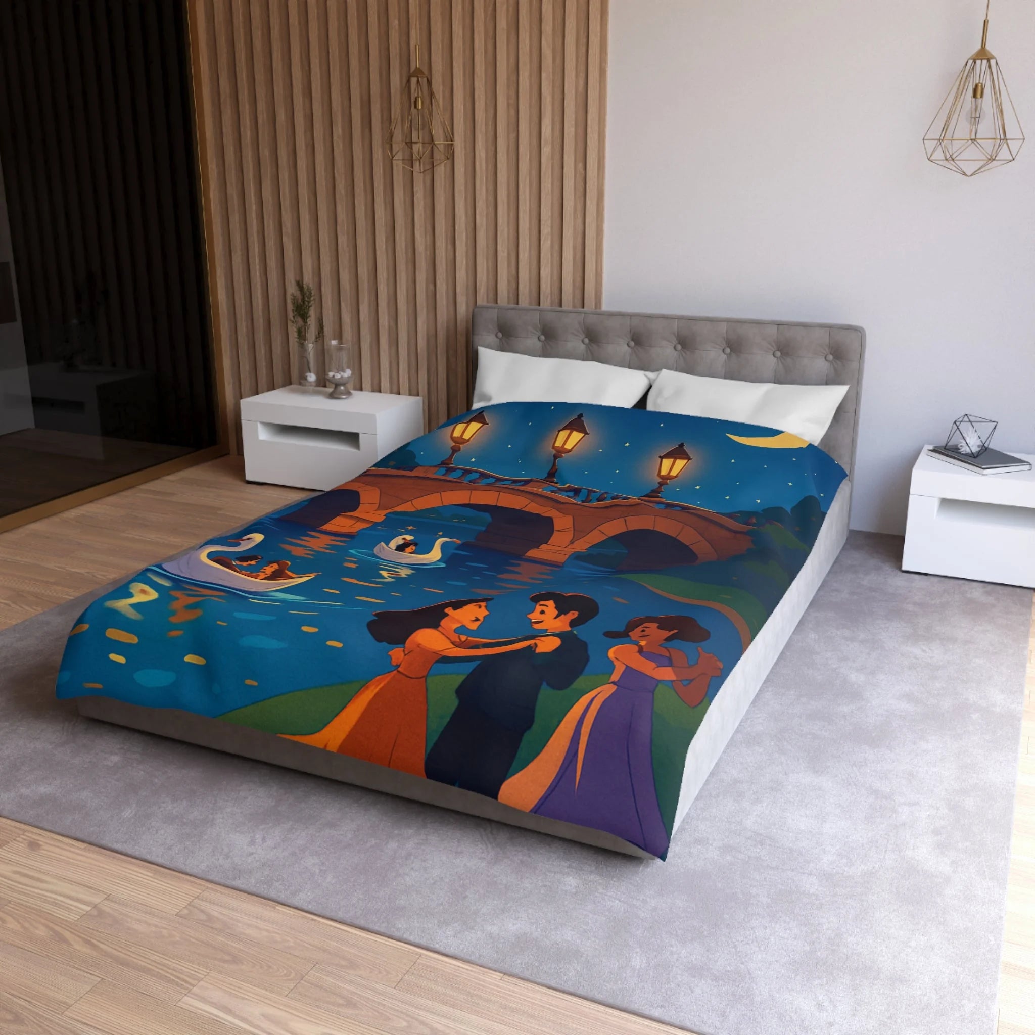 Housse de Couette Microfibre Illustration Unique Design Moderne Décoration Intérieure Raffinée